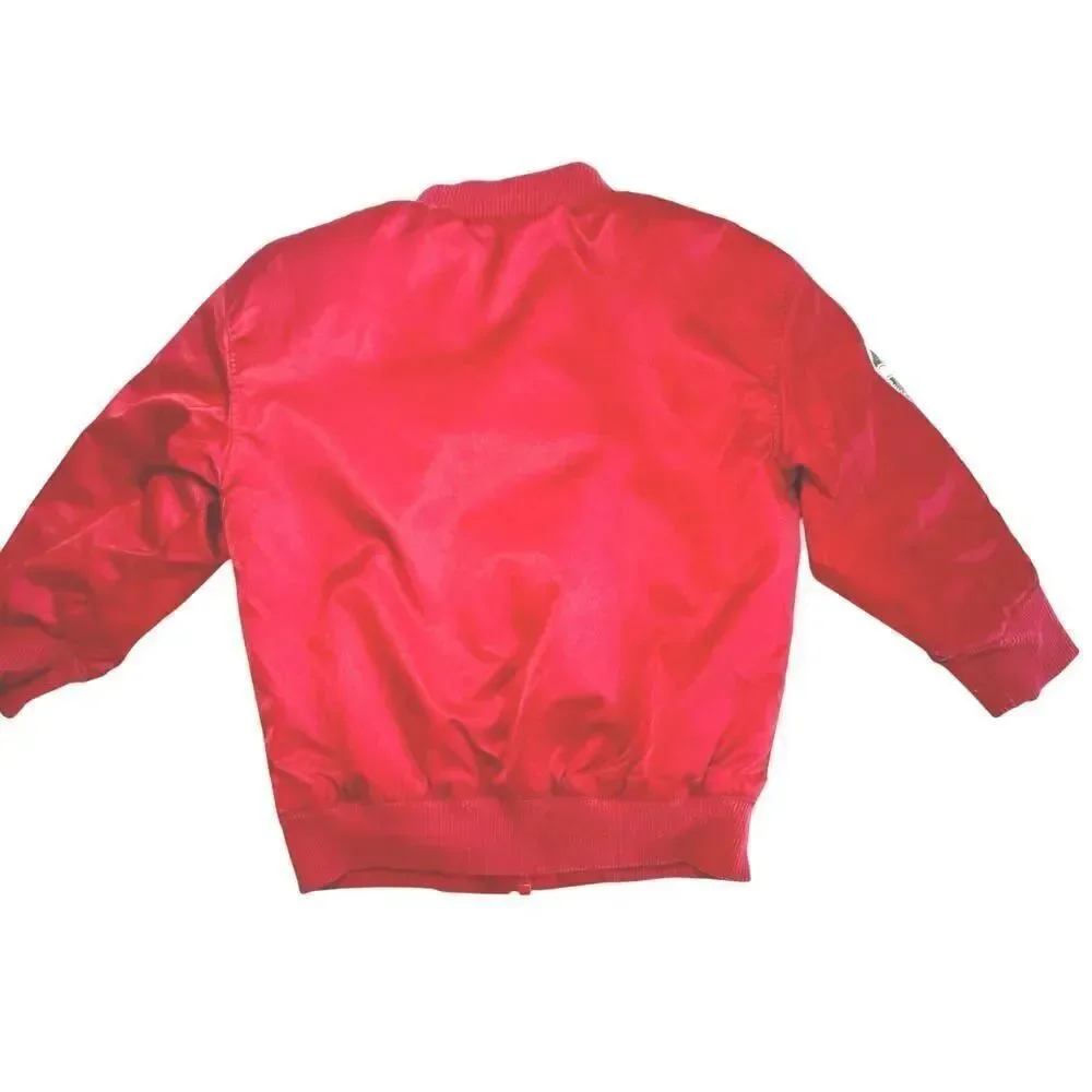 Disney Baby 18 Months Unisex Mickey Pluto Red Bomber Jacket With Patches NWOT